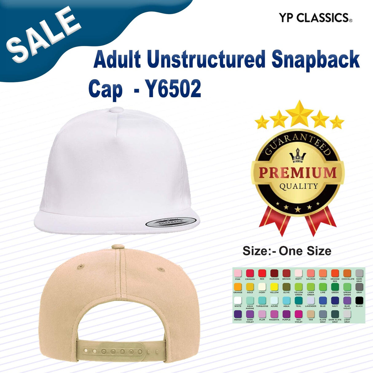 YP Classics® Adult Unstructured Snapback Cap