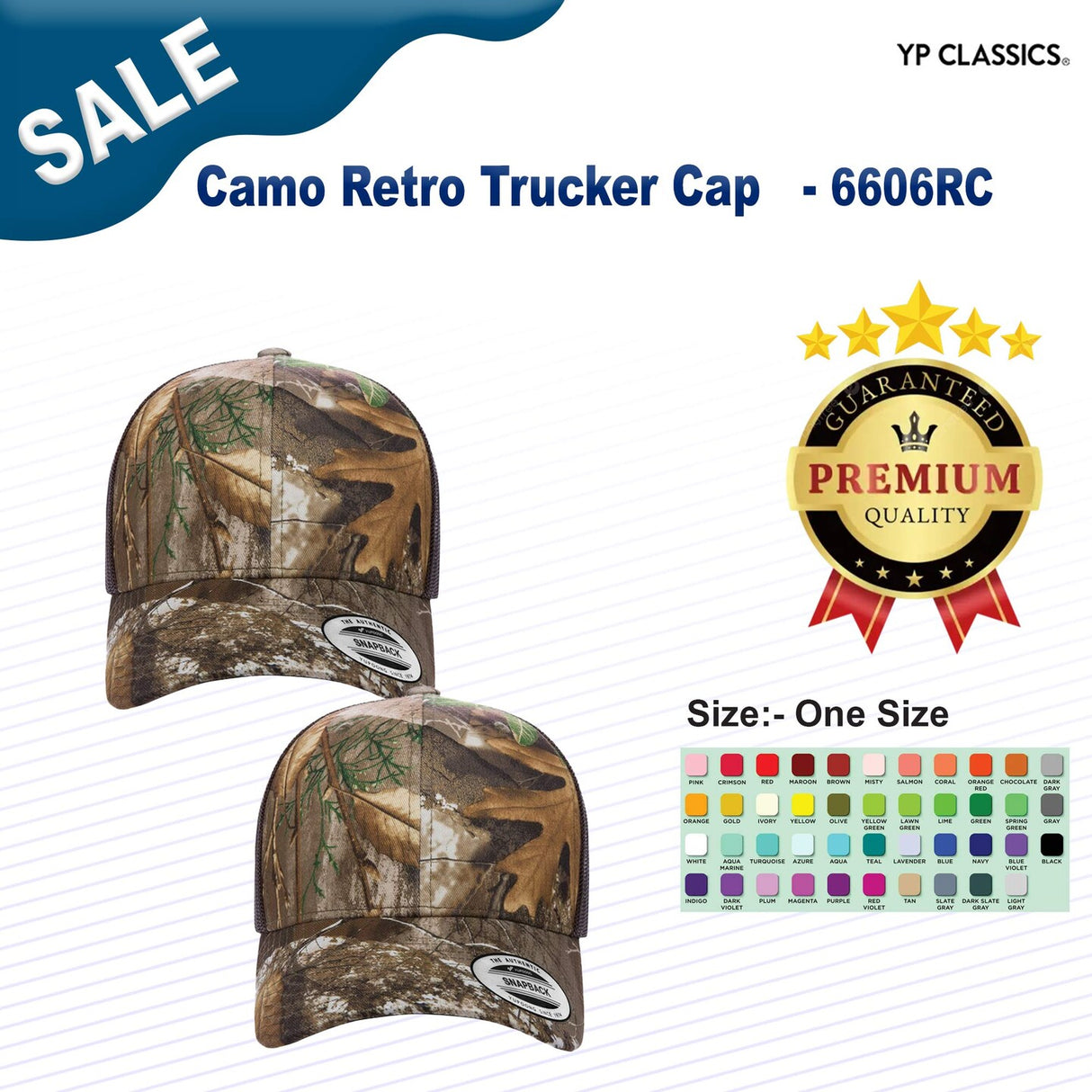 YP Classics® Camo Retro Trucker Cap
