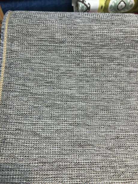 P Kaufmann Eon Chenille Upholstery Fabric - Smoke Silver Tweed, 56" Width (1 Yard)