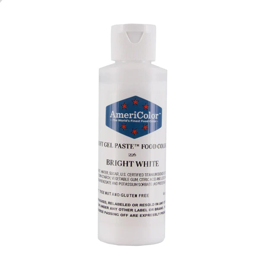 AmeriColor Bright White Soft Gel Paste 6 oz. bottle