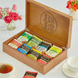 Bigelow Tea 8 Compartment Wooden Tea Chest with Assorted Tea Bags