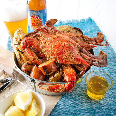 Chesapeake Crab Connection Extra Large 6 1/2" - 7" Extra Seasoned Steamed Blue Crab - 12/Case