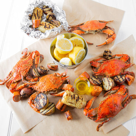 Chesapeake Crab Connection Extra Large 6 1/2" - 7" Seasoned Steamed Blue Crab - 12/Case