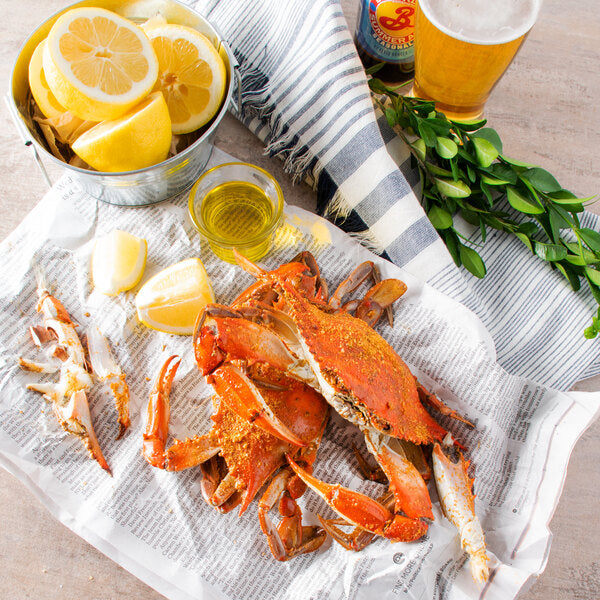 Chesapeake Crab Connection Large/Extra Large 6" - 7" Seasoned Steamed Blue Crab - 1/2 Bushel