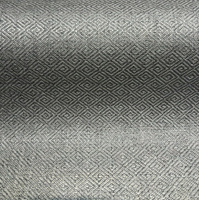 Mykonos Char Polyester Jacquard Fabric - Diamond Pattern, 56" Width (1 Yard)