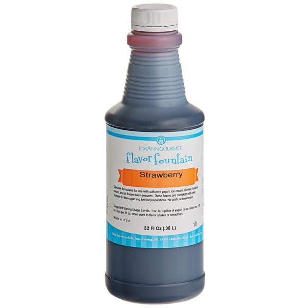 LorAnn Strawberry Flavor Fountain Syrup 32 fl. oz.