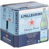 San Pellegrino Sparkling Natural Mineral Water 1 Liter Glass Bottle - 12/Case