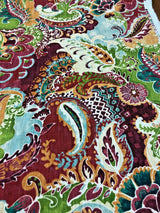Richloom Teak Sunset 100 Percent Cotton Fabric - Distressed Screen Printed Multi Color, 56" Width, 36" Horizontal Repeat, 27" Vertical Repeat (1 Yard)