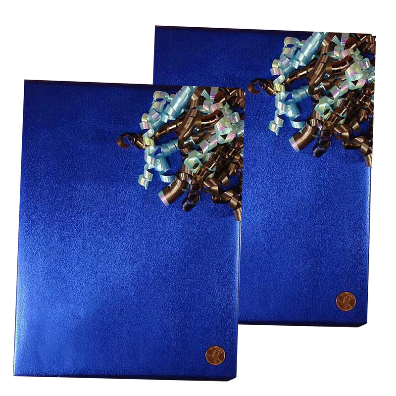Royal Blue Embossed Metallic Wrapping Paper Pattern 30" x 833" Jumbo Roll