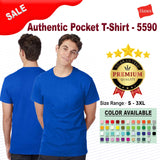 Hanes® Authentic Crewneck Short Sleeve Pocket T-Shirt