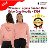 Next Level® Women's Laguna Sueded Raw Edge Crop Hoodie Sweatshirt