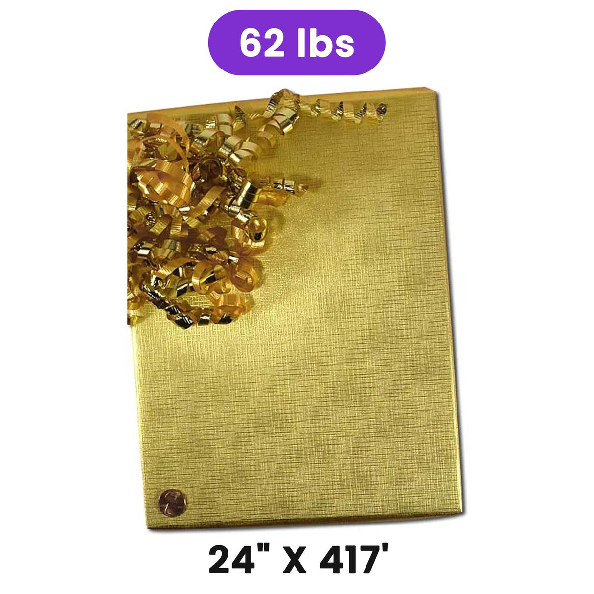 Gold Texture Embossed Metallic Wrapping Paper 24" x 417" Roll