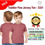RADYAN® Toddler Fine Jersey Crewneck Short Sleeve Tee - 3321