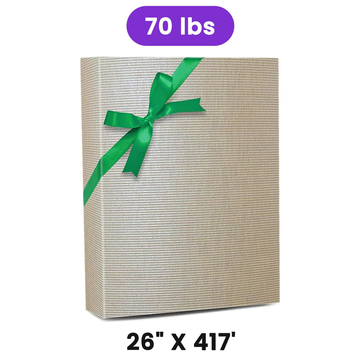 Embossed Metallic Wrapping Paper Ice in Kraft 26 ''*417 '