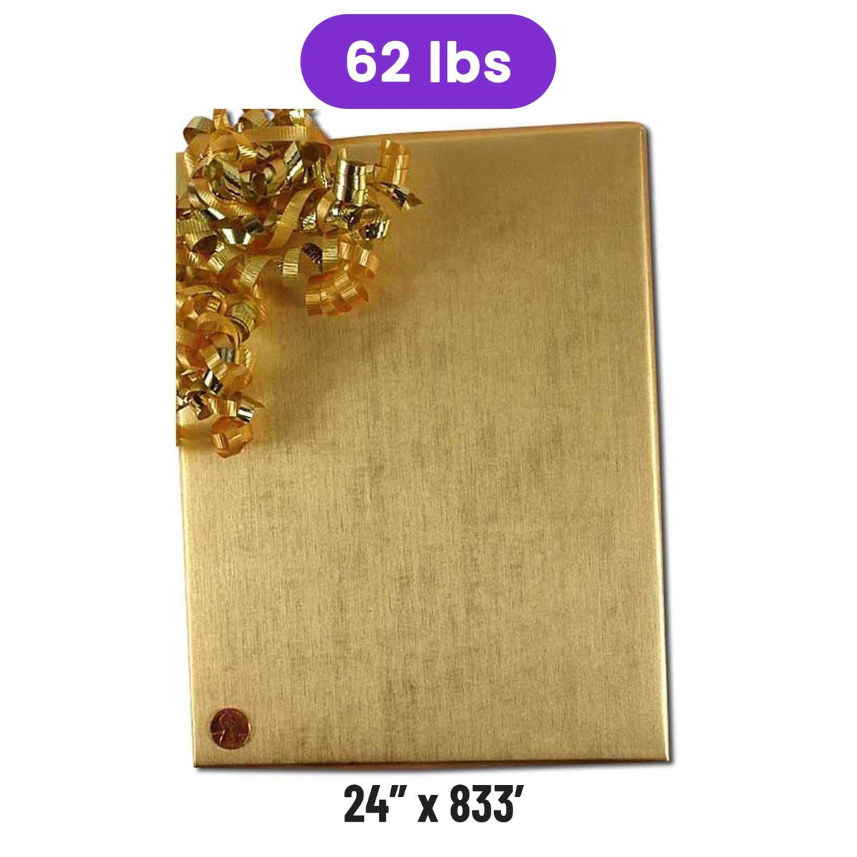 Embossed Metallic Wrapping Paper Brushed Gold 24 ''*833 '