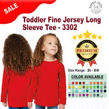 RADYAN® Toddler Fine Jersey Crewneck Long Sleeve Tee - 3302