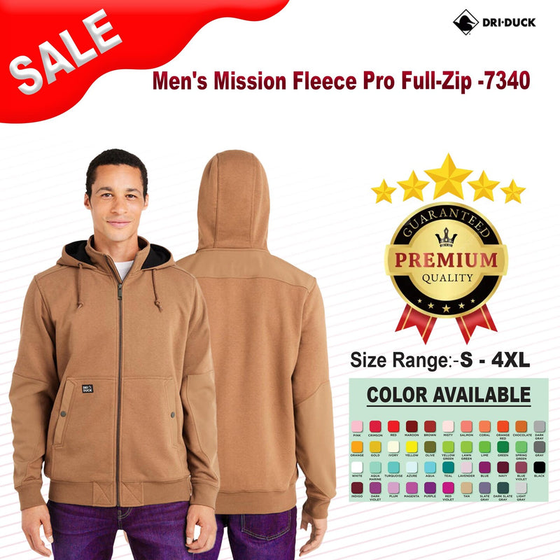 Dri Duck® Men's Mission Fleece Pro Long Sleeve Full Zip