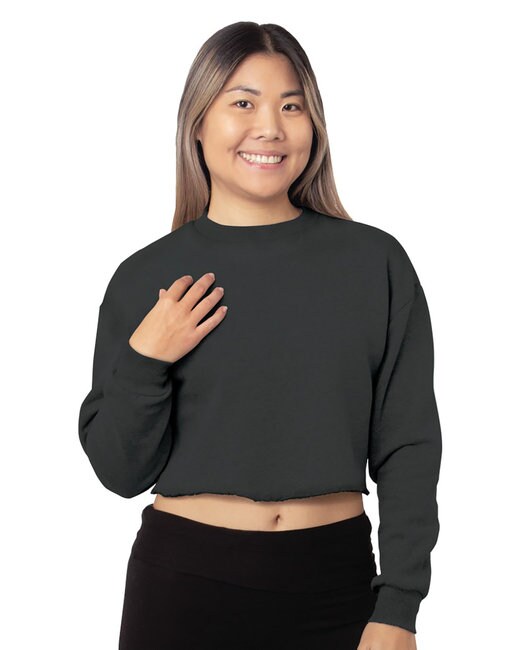 Bayside ® Ladies Usa Made Cropped Crewneck Sweatshirt