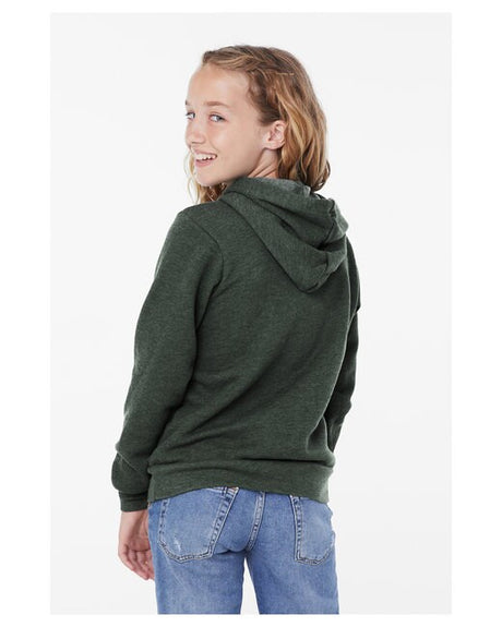 BELLA + CANVAS Bella + Canvas Youth Sponge Fleece Pullover Long Sleeve Hooded Sweatshirt in Hthr True Royal