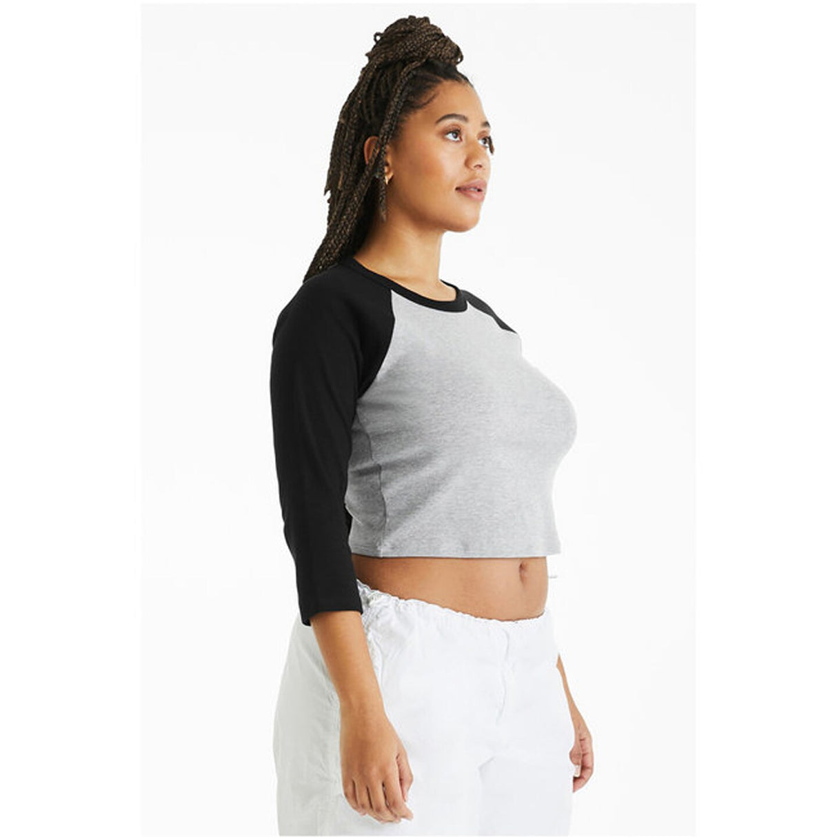 Bella + Canvas® Ladies Micro Ribbed Three Quarter Raglan Baby T Shirt