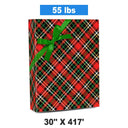 Plaid Christmas Wrapping Paper Red / Gold Holographic Plaid 30 '' × 417 '