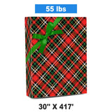 Plaid Christmas Wrapping Paper Red / Gold Holographic Plaid 30 '' × 417 '