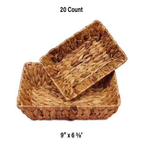 Natural Rush Rectangular Basket Trays 9 '' x 6 3/8 ''