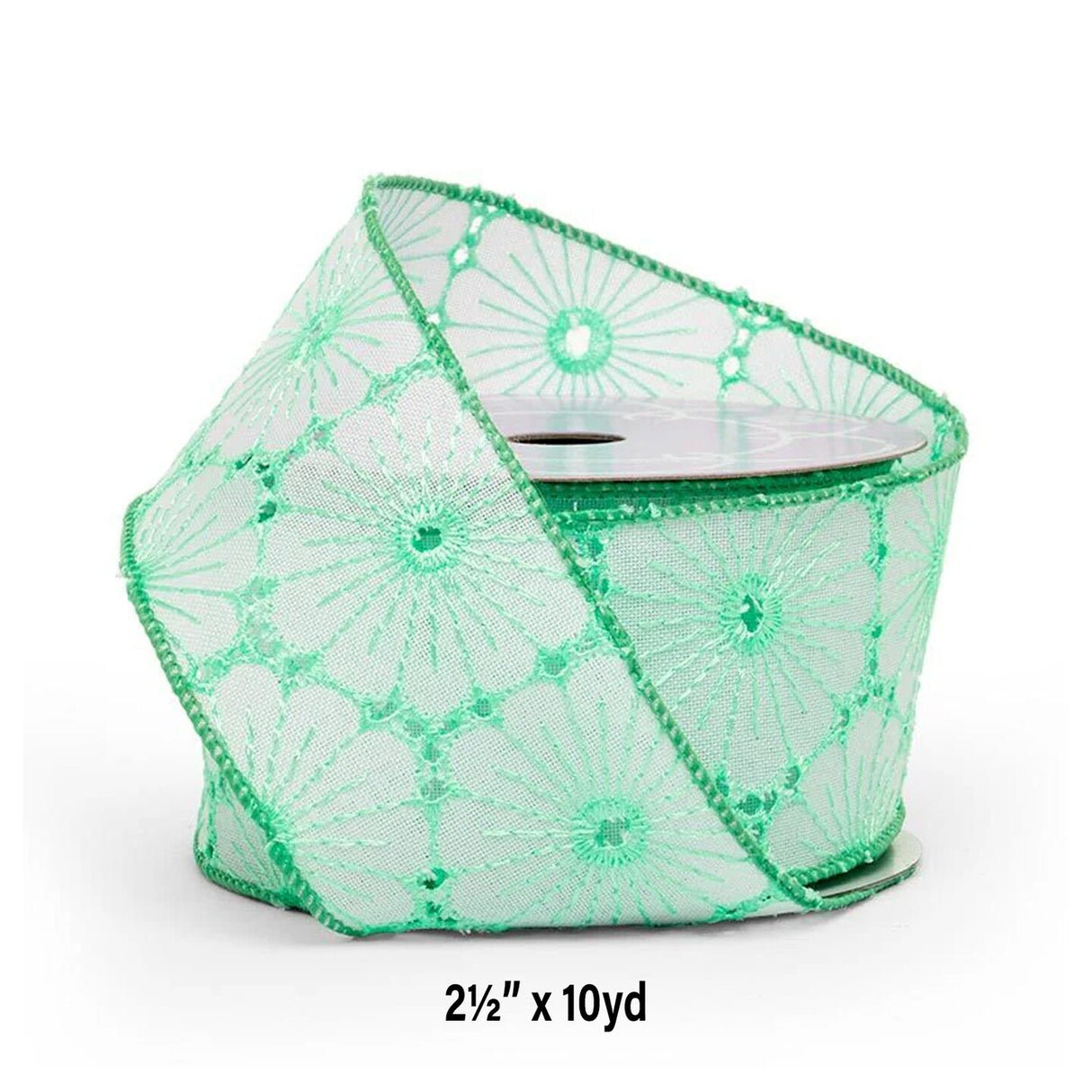 Fabric Floral Wired Ribbon 2.5" x 10 Yards