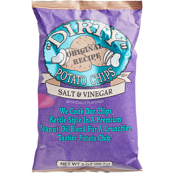 Dirty Potato Chips Salt and Vinegar Potato Chips 2 oz. - 25/Case