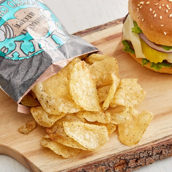 Dirty Potato Chips Cracked Pepper and Sea Salt Potato Chips 2 oz. - 25/Case