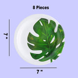 8 Ct. Palm Leaf Paper Dessert Plates 7" Disposable Plates,Tropical Luau Party Supplies