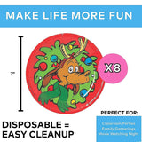 8 Count 7" The Grinch Max Multicolor Disposable Paper Dessert Plates Festive Christmas Party Tableware
