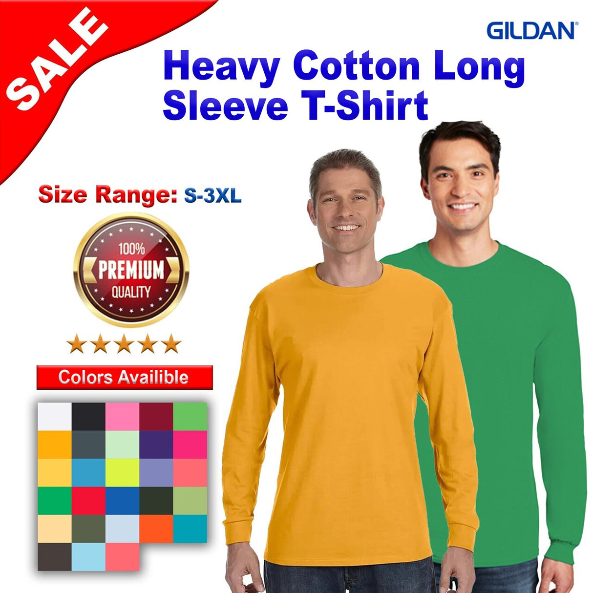 Gildan® Heavy Cotton Long Sleeve Crewneck T-Shirt