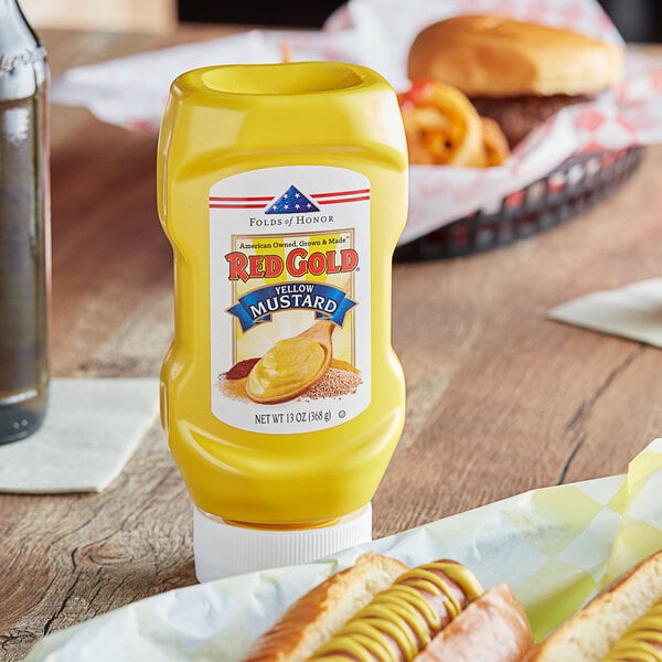 Red Gold Yellow Mustard 13 oz. Squeeze Bottle - 16/Case