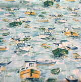 Richloom Outdoor Spinnaker Bay 100 Percent Polyester Fabric - Ocean Blue Ships Toile, 54" Width (1 Yard)