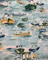 Richloom Outdoor Spinnaker Bay 100 Percent Polyester Fabric - Ocean Blue Ships Toile, 54" Width (1 Yard)