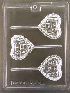 I Love You Quilted Heart Pop Chocolate Mold - ECV704