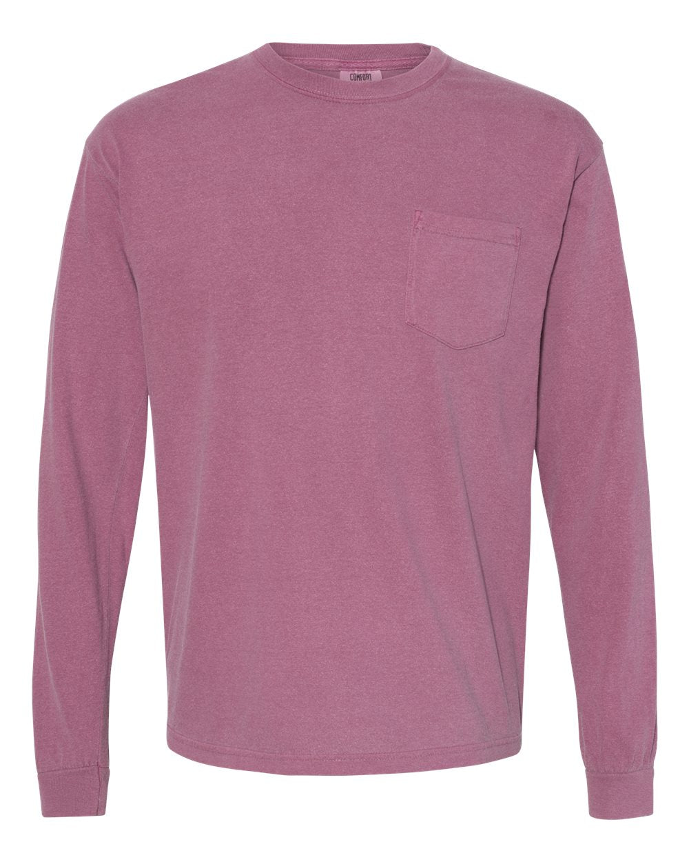 Comfort Colors® Garment-Dyed Heavyweight Crewneck Long Sleeve Pocket T-Shirt