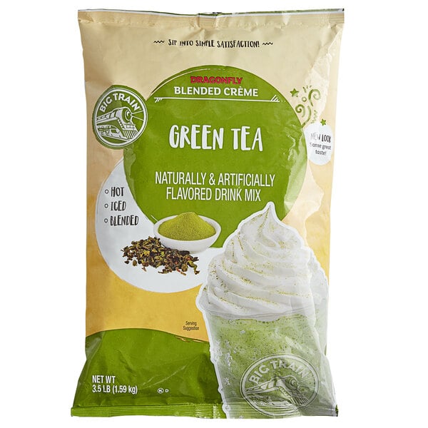 Big Train 3.5 lb. Dragonfly Green Tea Blended Creme Frappe Mix - 5/Case