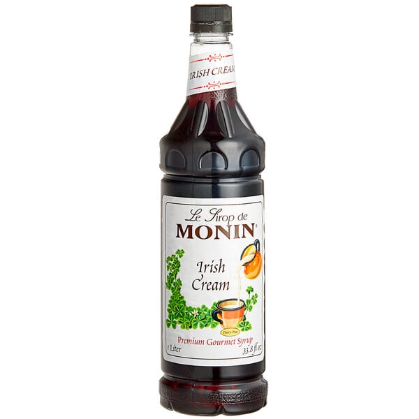 Monin Premium Irish Cream Flavoring Syrup 1 Liter - 4/Case