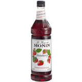 Monin Premium Strawberry Flavoring / Fruit Syrup 1 Liter - 4/Case