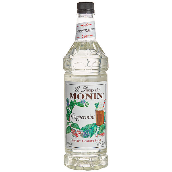 Monin Premium Peppermint Flavoring Syrup 1 Liter - 4/Case