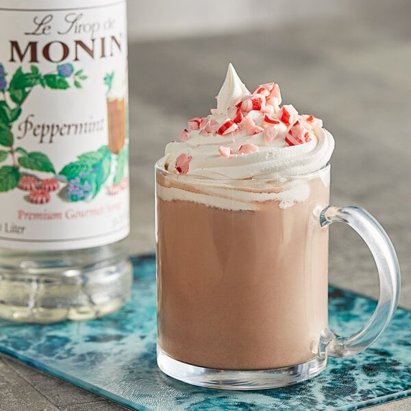 Monin Premium Peppermint Flavoring Syrup 1 Liter - 4/Case