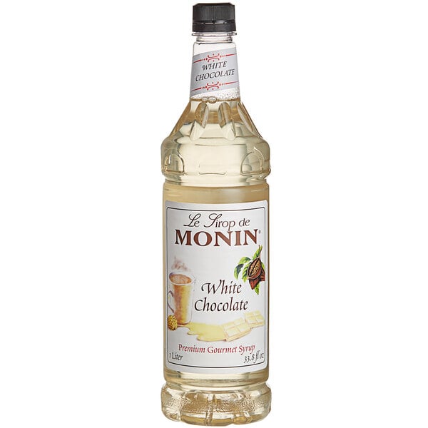 Monin Premium White Chocolate Flavoring Syrup 1 Liter - 4/Case