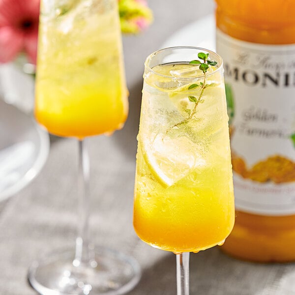 Monin Premium Golden Turmeric Flavoring Syrup 1 Liter - 4/Case
