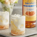 Monin Sugar-Free Caramel Flavoring Syrup 1 Liter - 4/Case