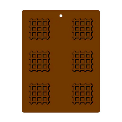 Flexible Chocolate Mold: Waffle, 50mm: 6 Cavites
