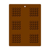 Flexible Chocolate Mold: Waffle, 50mm: 6 Cavites