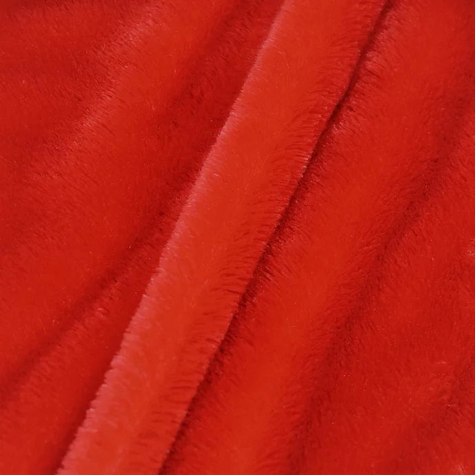 Red Rich Minky Bear Fabric,