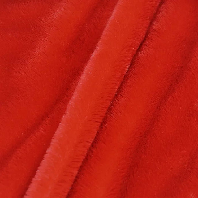 Red Rich Minky Bear Fabric,